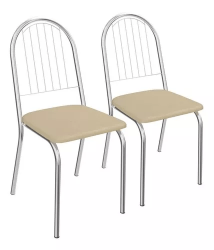 Kit 2 Cadeiras Noruega Cromada 2C077 - Kappesberg