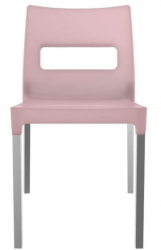 Cadeira Vezo Calla Rose Pés Alumínio Prata Fosco I